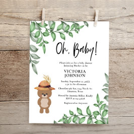 Urso Orçamental no Convite para Chá de fraldas de 