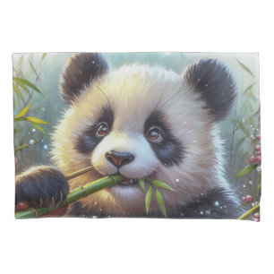 Urso Panda Adorável Comendo Bambu