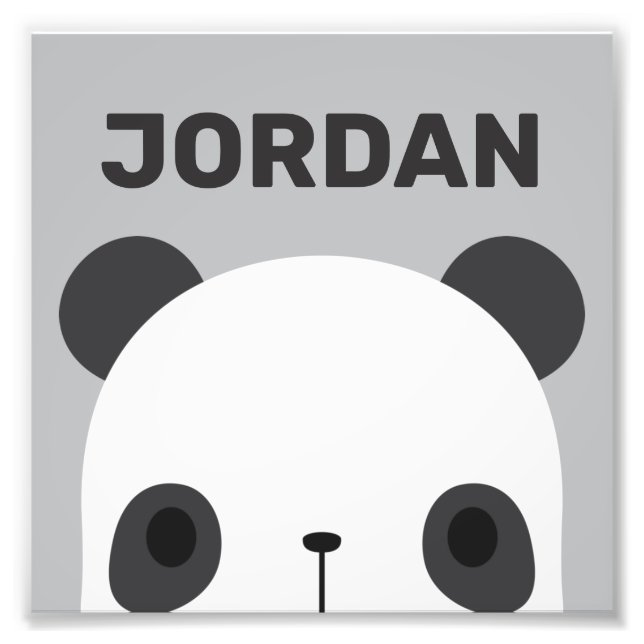 Urso Panda Bonito com Nome Personalizado Foto (Frente)