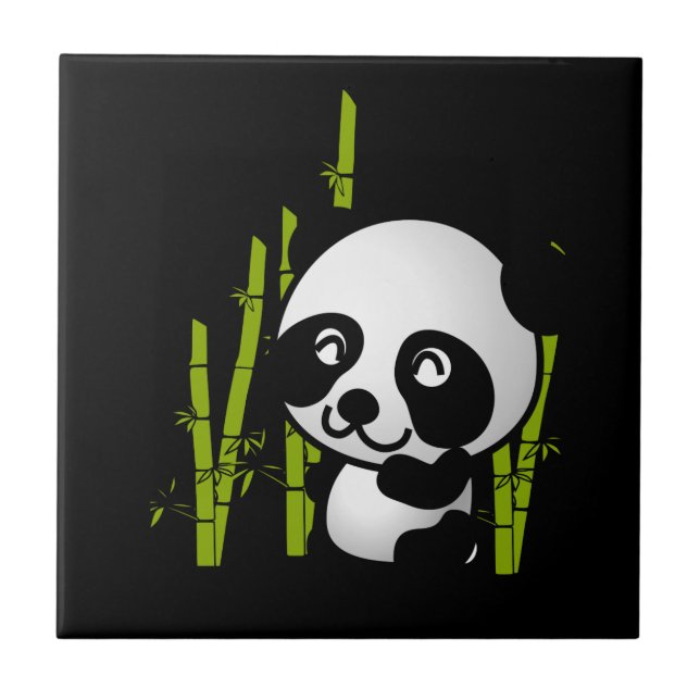 Urso-panda branco e preto em forma de bambu (Frente)