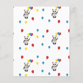 Urso-Panda com balões brancos