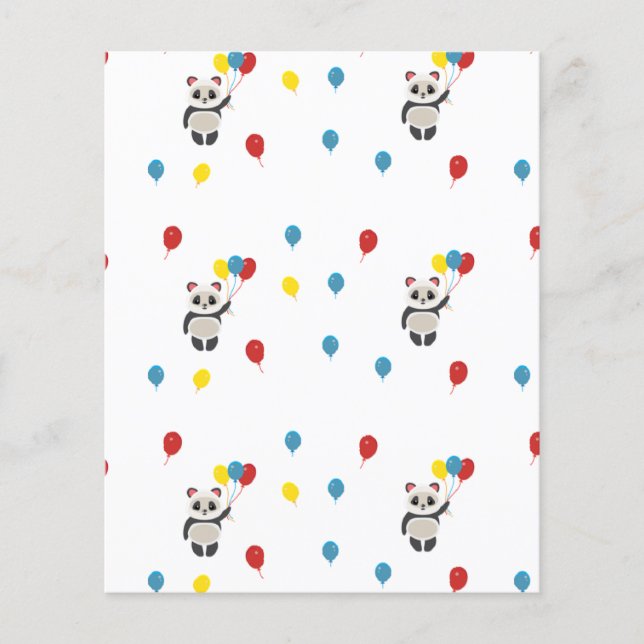 Urso-Panda com balões brancos (Frente)