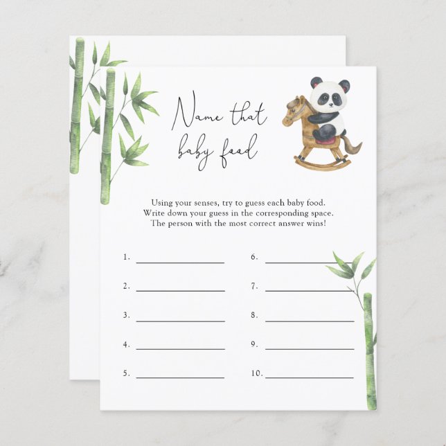 Urso Panda - Diga o nome do jogo de chá da Comida  (Frente/Verso)