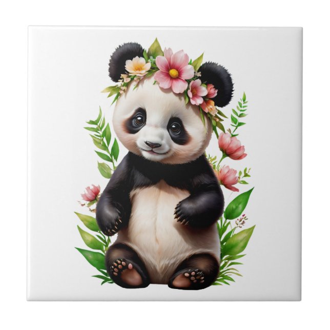 Urso Panda Transparente Com Flores (Frente)