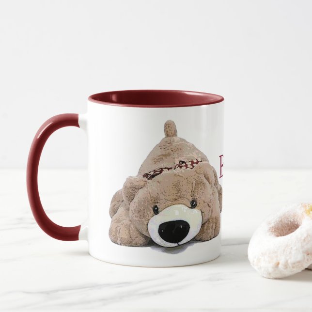 Urso para baixo! caneca (Com Donut)
