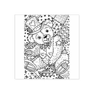 URSO PATRIÓTICO, CARIMBO DE BORRACHA DE PATCHWORK