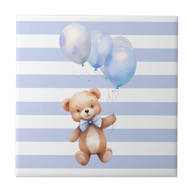 Urso Pequeno Bonito de Azul (Frente)