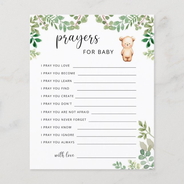 Urso pequeno - orações para bebê (Frente)