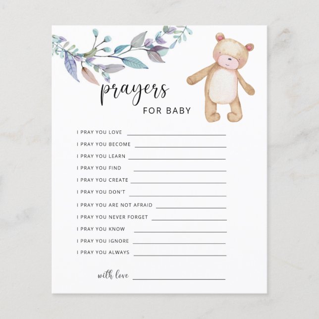 Urso pequeno - orações para bebê (Frente)