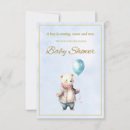 Urso Pequeno segurando um Chá de fraldas de balão