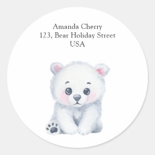 Urso polar bebê - etiqueta de envio