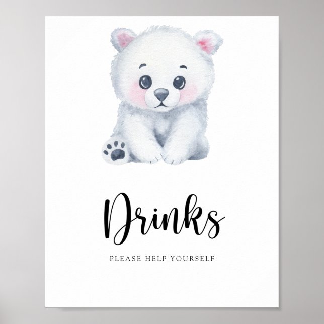 Urso polar - Bebidas à vontade Poster (Frente)