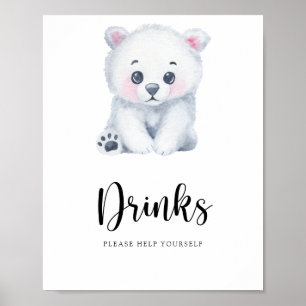 Urso polar - Bebidas ajudem-se a si próprio Poster