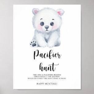 Urso polar - caça ao chupeta pôster do jogo de bab