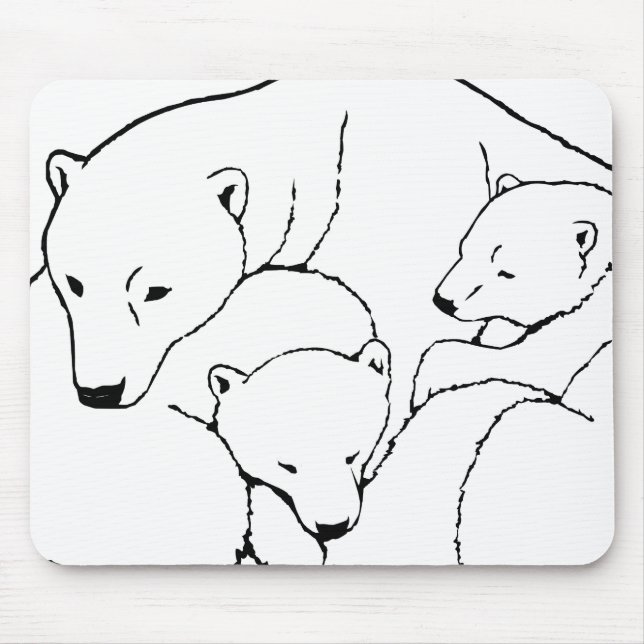 Urso Polar & Cubs Mousepad Twin Bears Art Mousepad (Frente)
