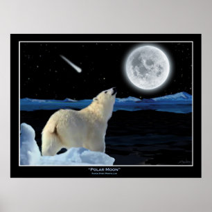 "Urso polar da LUA POLAR" e impressão da arte da