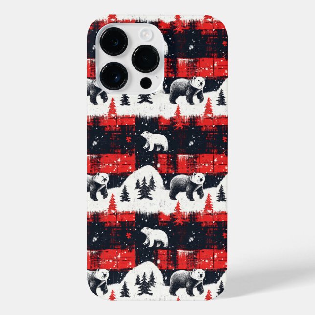 Urso Polar das Xadrezes de Buffalo Vermelho (Verso)