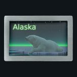 Urso Polar De Borda De Gelo<br><div class="desc">Um momento pacífico na longa noite árctica. Um Urso Polar repousa na borda de uma área aberta no gelo da matilha. As Luzes do Norte brilham à distância; estrelas brilhantes brilham sobre a cabeça. A leitura de texto "Alaska" aparece em verde e branco brilhantes. Os ursos polares estão ameaçados. Quanto...</div>