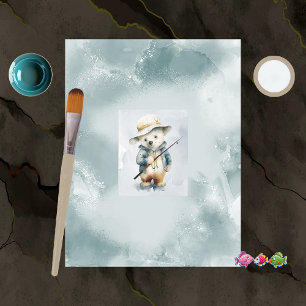 Urso Polar de Cores Aquáticas com Papel Polar de P