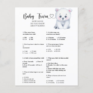 Urso polar de inverno - Bebê Trivia Jogo de Chuv