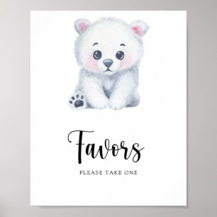 Urso polar de inverno - Favoritos para Poster