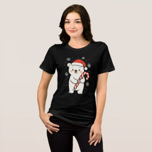 Urso Polar de Natal Fofo com Chapéu de Papai Noel