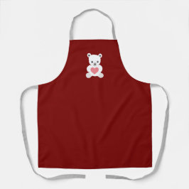 Urso Polar de Teddy com Apron Cardíaco