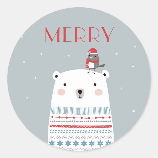 Urso Polar Deseja Adesivos (Frente)