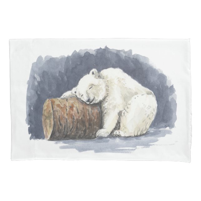 Urso polar dormindo, arte aquarela (Frente)