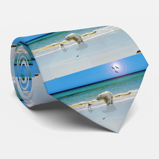 Urso Polar Encontra Jack Russell, Gravata De Pesco (Rolled)