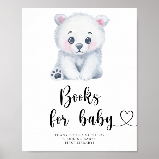 Urso polar - livros para poster bebê (Frente)