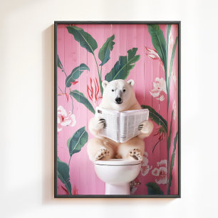 Urso Polar na Impressão de Vaso Sanitário, Impress