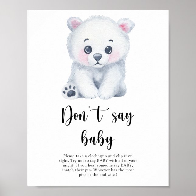 Urso Polar - Não diga Poster de bebê (Frente)