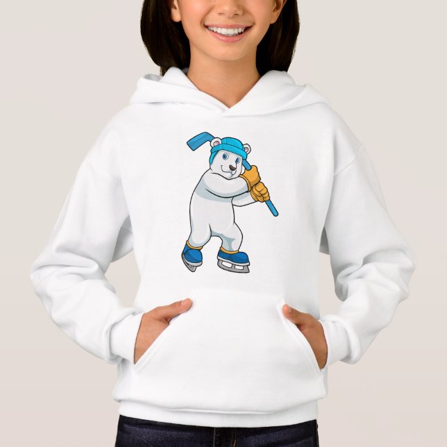 Urso polar no hóquei no gelo com Stick (Frente)