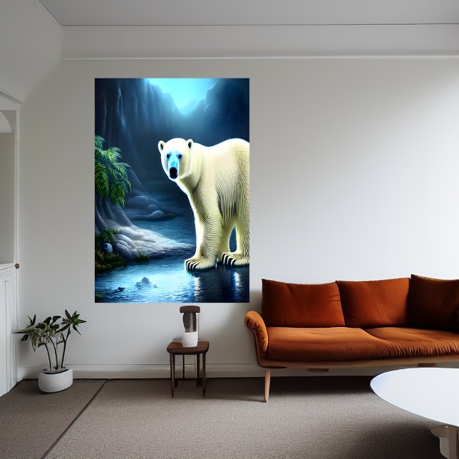Urso polar no Oasis | AI Art Poster (Criador carregado)