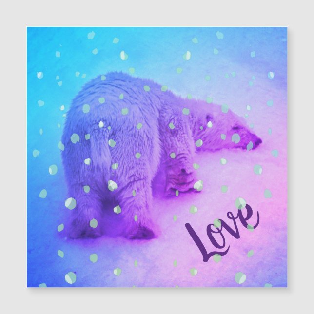 Urso Polar Pequeno colocando sua cabeça na neve (Frente)