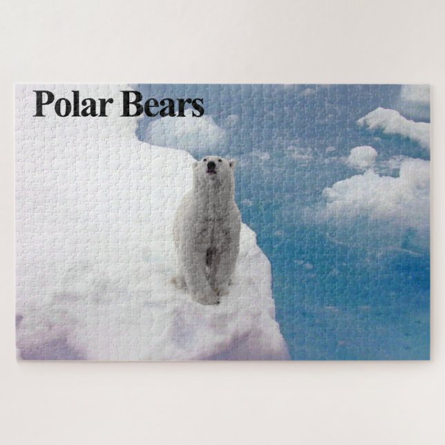 Urso Polar Sobre Quebra-cabeça De Vidro (Horizontal)