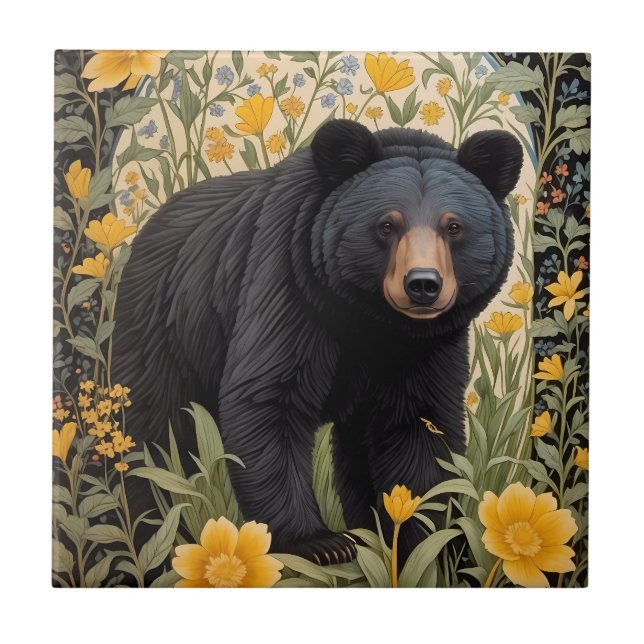 Urso Preto E Flores Amarelas (Frente)
