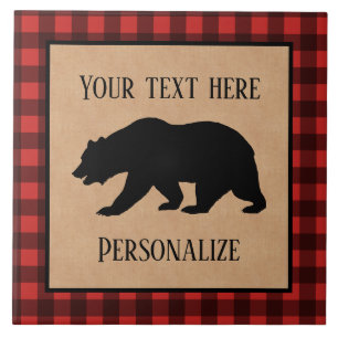 Urso Preto Em Xadrez Vermelho E Preto Personalizad