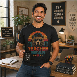 Urso Professor Pôr do Sol Retro Chapéu de Formatur