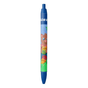 Urso que come a caneta azul personalizada miúdo d