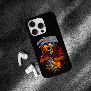 Urso Retro Com Chapéu Espeto de Queijo e Óculos de
