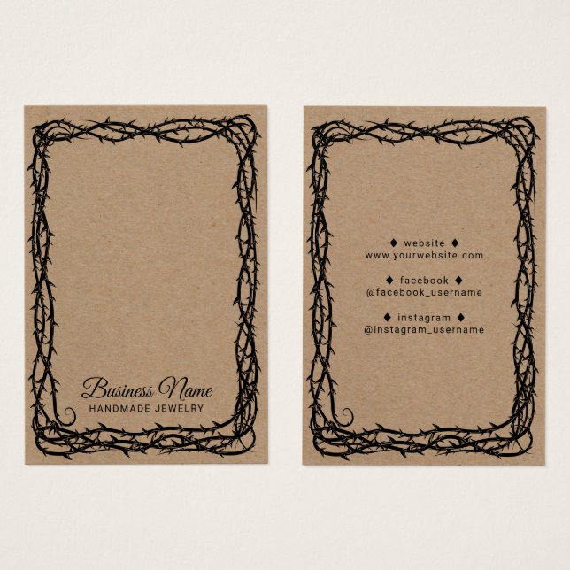 Urso Rustic Kraft Thorn Vine Jewelry Earring (Frente & Verso)