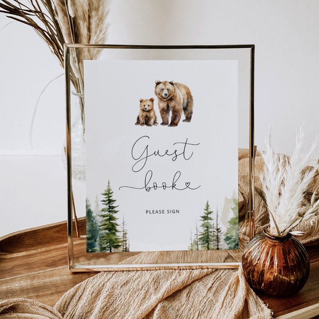 Urso selvagem florestal assine o Poster do livro c (Criador carregado)