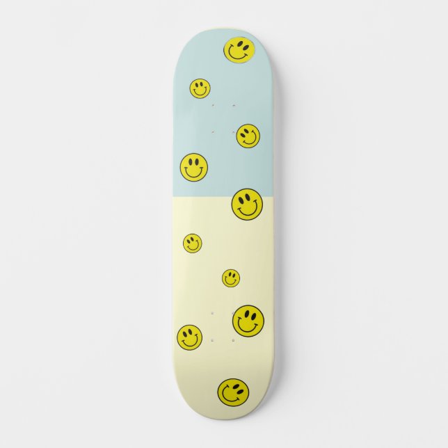 Urso Smiley rosto sorridente skateboard  (Frente)
