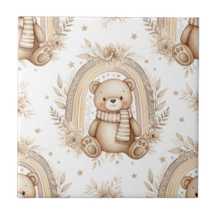 Urso Teddy Boho Arco-íris Floral Neutro