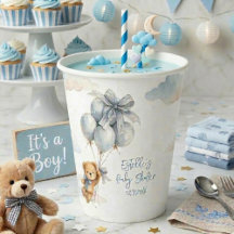 Urso Teddy Fofo Balões Azuis Nuvens Bebê Menino