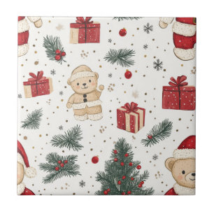 Urso Teddy Fofo & Papai Noel em Branco (3)