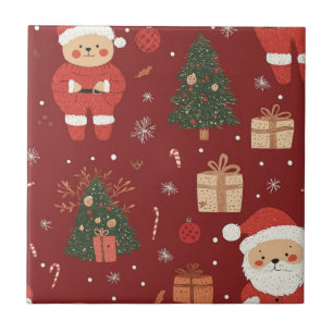 Urso Teddy Fofo & Papai Noel em Vermelho (2)