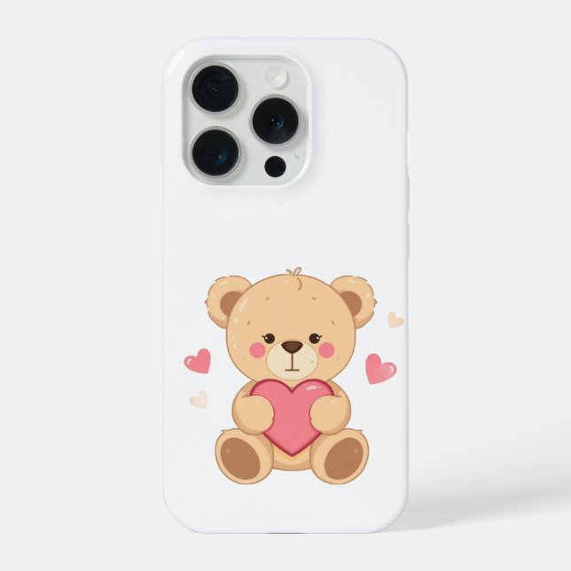 Urso Teddy Fofo Segurando Coração – Amor de Dia do (Verso)
